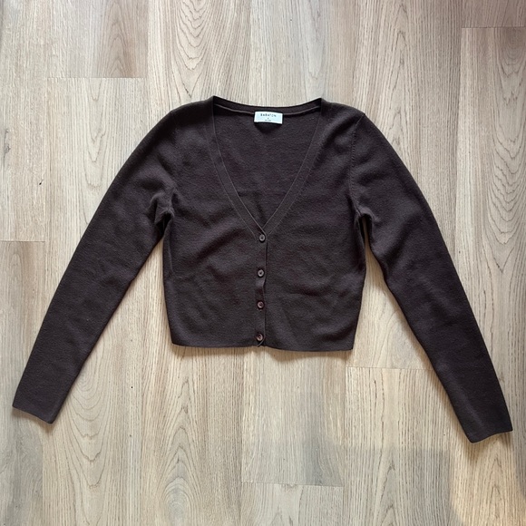 Aritzia Babaton Wool Cardigan Brown SMALL - Picture 5 of 9